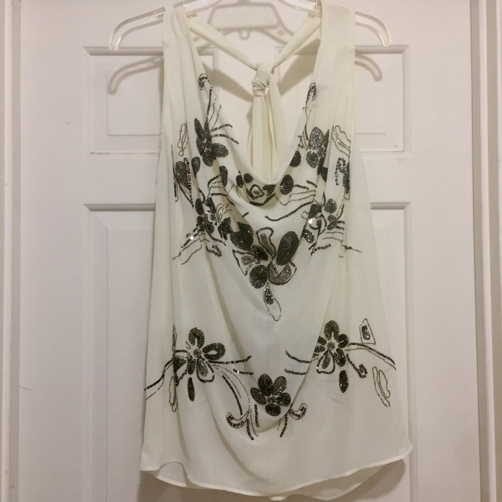 Sheer Sequin Tank W/Split Panel Back - image 4